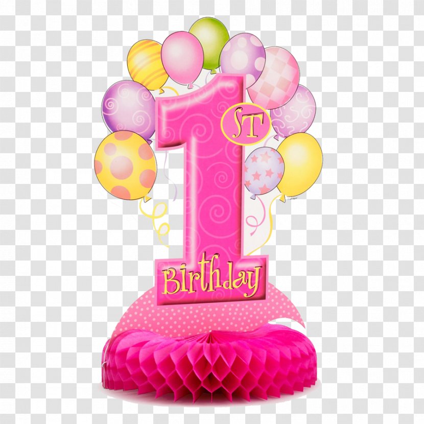 Birthday Cake Party Balloon Centrepiece - Baby Shower - 1st Transparent PNG