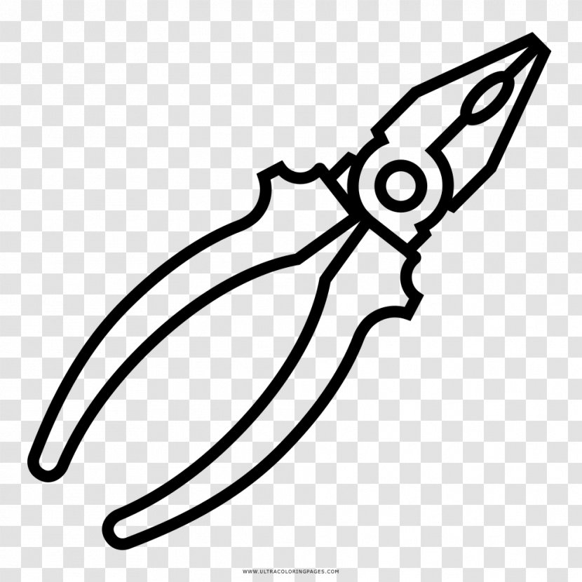 Drawing Coloring Book Black And White Pliers Clip Art - Finger Transparent PNG