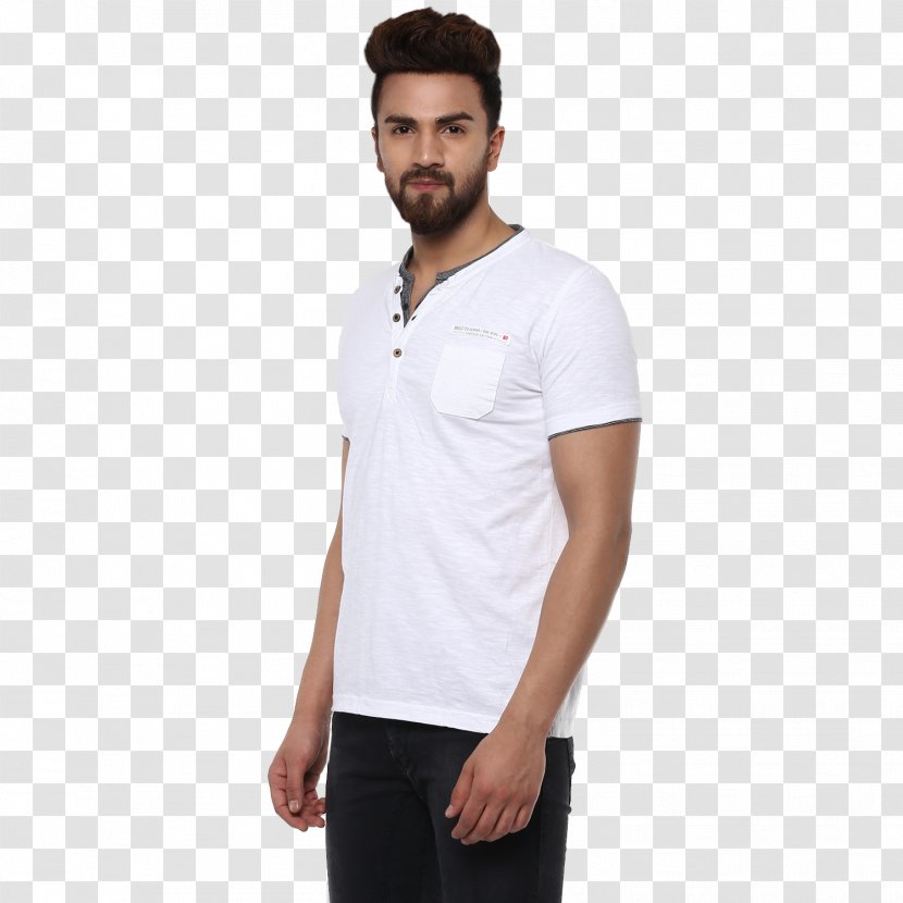 T-shirt Polo Shirt Sleeve Collar - Henley - White Jeans Transparent PNG