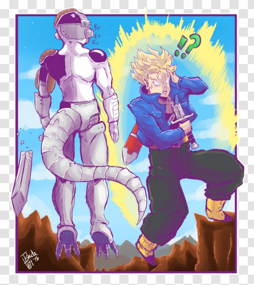 Trunks Frieza Vegeta Goku Majin Buu - Watercolor Transparent PNG