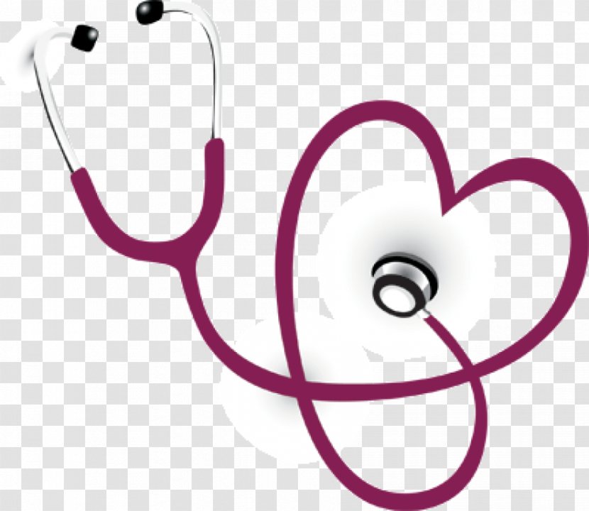 Stethoscope Heart Nursing Care Diagnosis Medicine - Silhouette Transparent PNG