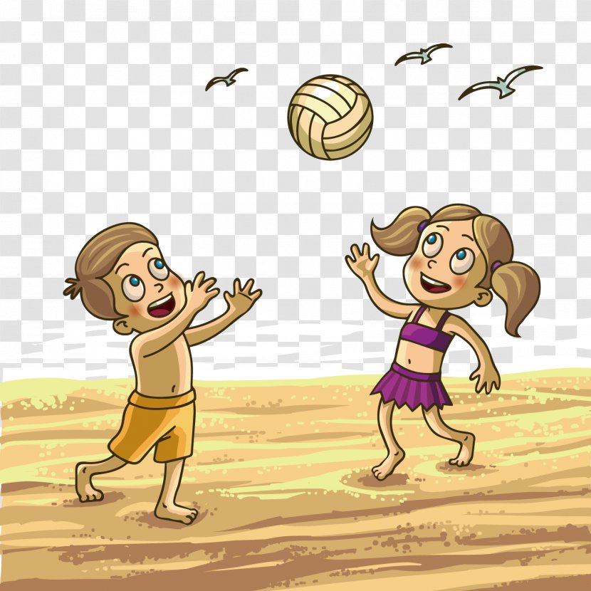 Child Summer Royalty-free Illustration - Fiction - Children's Beach Volleyball Transparent PNG