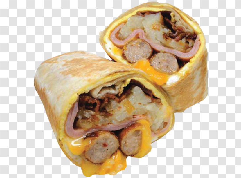 Burrito Wrap Bacon, Egg And Cheese Sandwich Breakfast Cafe - Best Burger Food Delicious Transparent PNG