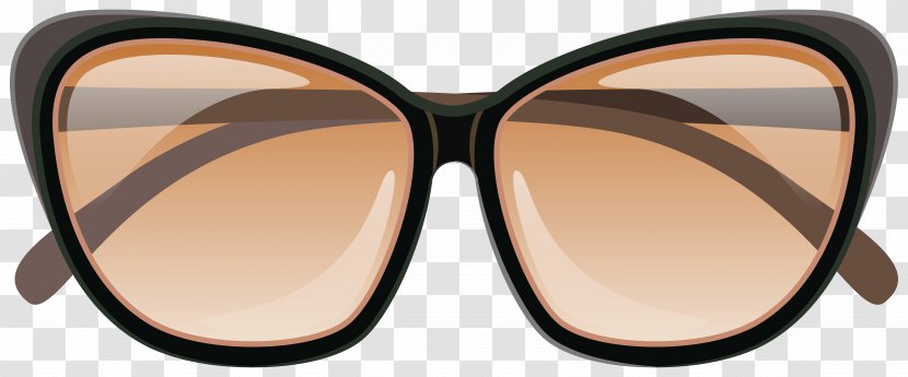 Aviator Sunglasses Clip Art - Eyewear - Brown Clipart Image Transparent PNG