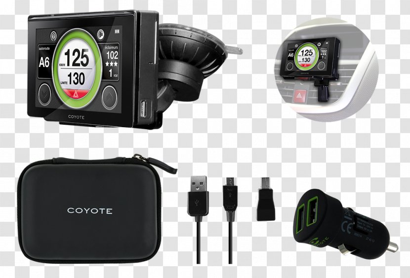 Coyote Car Battery Charger Radar Personal Navigation Assistant - Technology - Id Pack Transparent PNG
