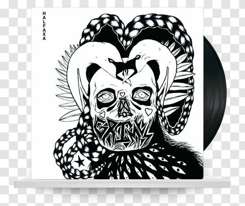 Halfaxa LP Record Visions Geidi Primes Phonograph - Black And White - Grime Art Transparent PNG