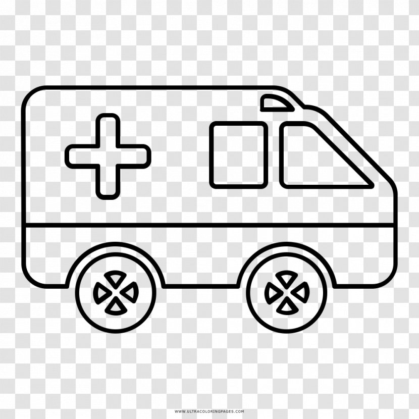 Car Coloring Book Drawing Ambulance Ausmalbild - White Transparent PNG