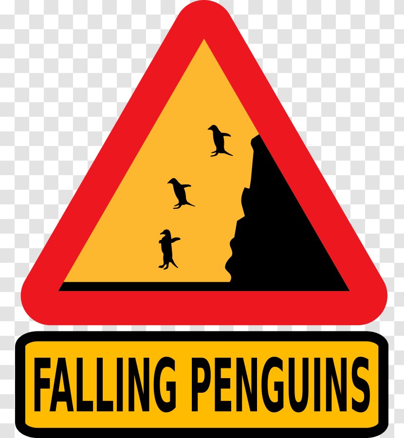 Penguin Traffic Sign Warning Road Clip Art - Winter - Fountain Pen Clipart Transparent PNG