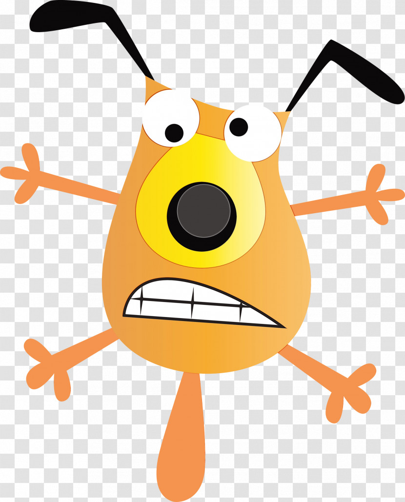 Cartoon Yellow Line Smile Happy Transparent PNG