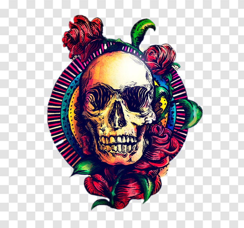 Skull Art Calavera Human Skeleton - Cool Transparent PNG