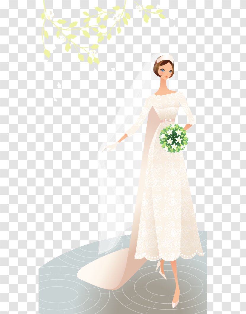 Bride Wedding Photography Illustration - Flower - Beautiful Vector Material Transparent PNG