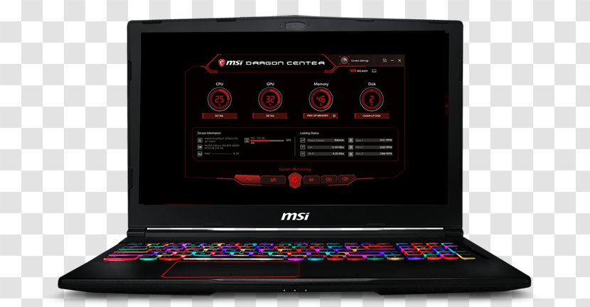 Intel MSI GE63 Raider Micro-Star International GeForce Laptop - High Performance Gaming Notebook Ge73vr - Target Field Layout Transparent PNG