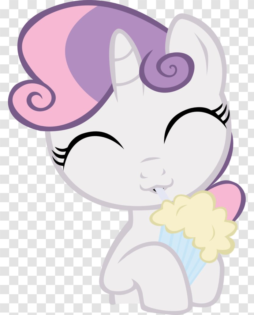 Sweetie Belle Milkshake Pony Rarity Pinkie Pie - Silhouette - Milk Shakes Transparent PNG