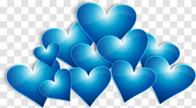 Heart Valentines Day - Blue Transparent PNG