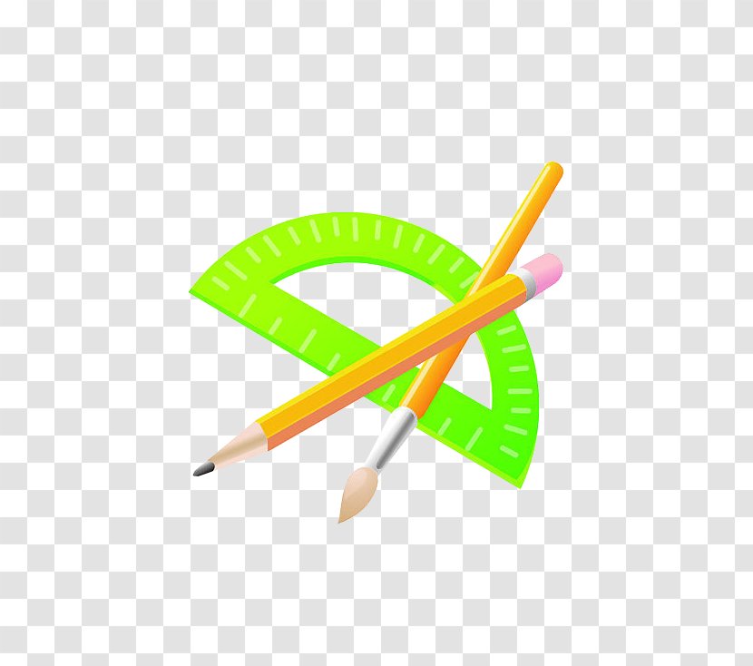 Paper Stationery Pencil Eraser - Protractor - And Transparent PNG
