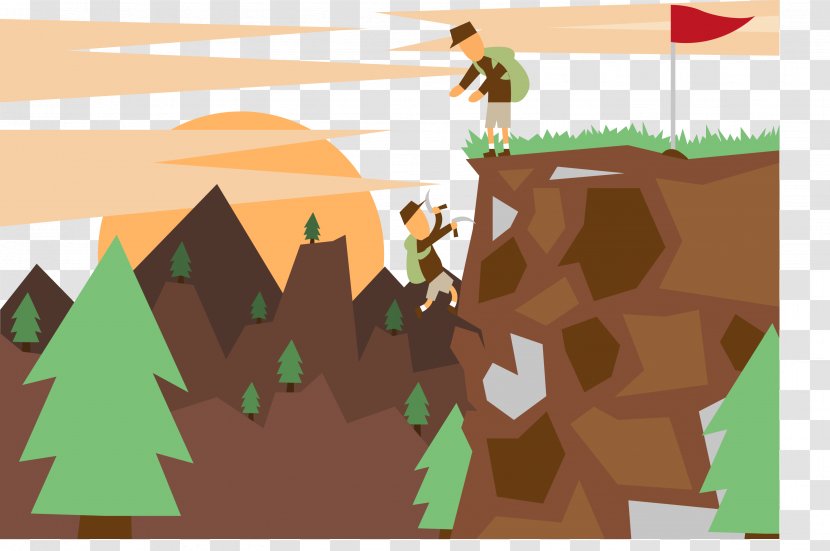 Climbing Competition Mountaineering Ice Axe - Illustration - Climb The Top Of Hill Transparent PNG