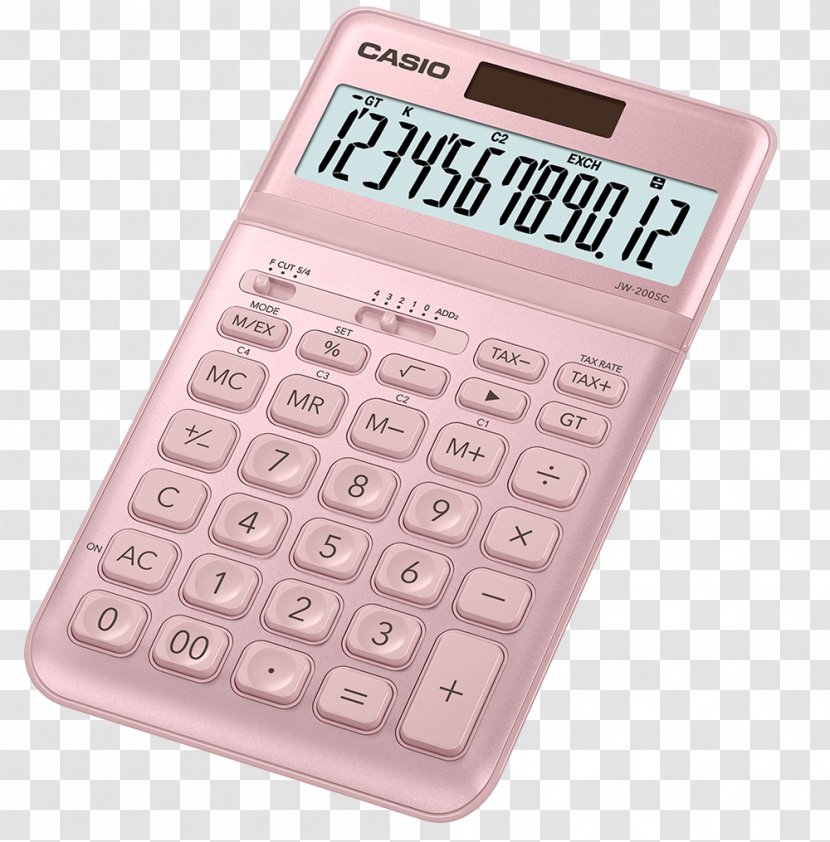 Calucalor JW-200SC Casio Calculator Computer FR-2650RC White Hardware/Electronic - Jw200sc Transparent PNG