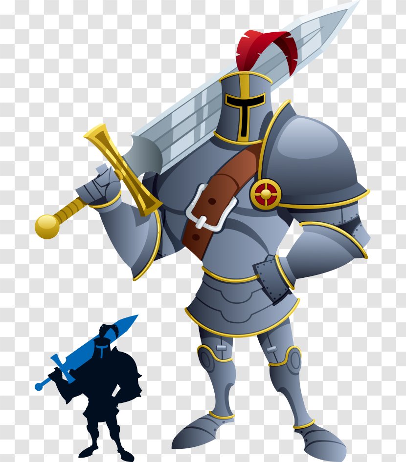 Cartoon Knight Royalty-free Illustration - Royaltyfree - Carrying A Samurai Sword Vector Transparent PNG