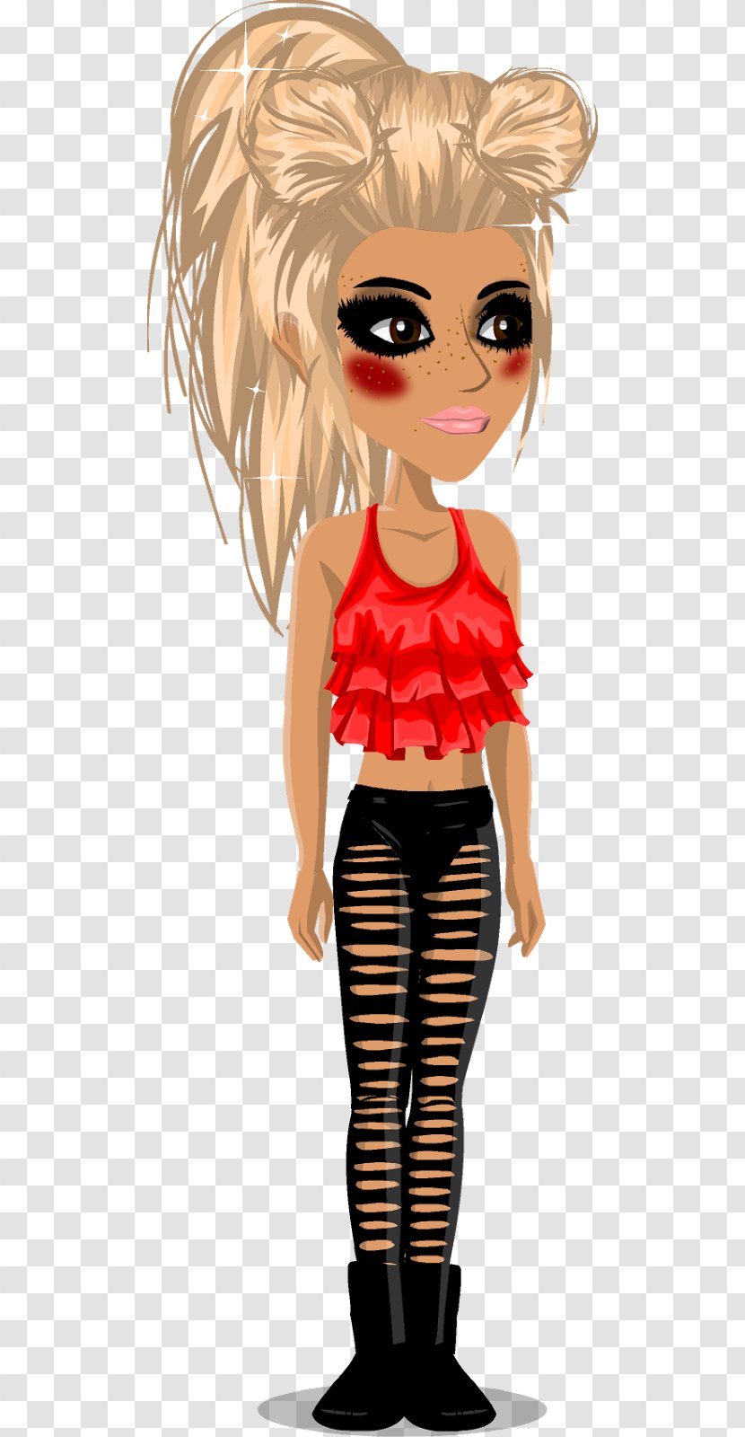 Cartoon Brown Hair Character Doll - Silhouette - Msp Transparent PNG