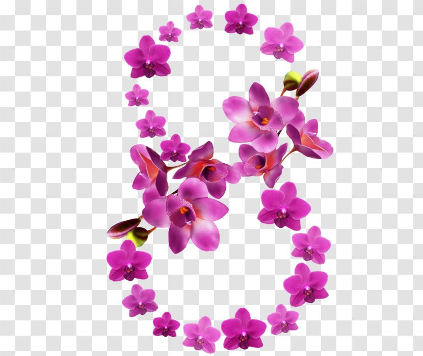 March 8 Numerical Digit International Women's Day Number Clip Art - Animation - Cut Flowers Transparent PNG