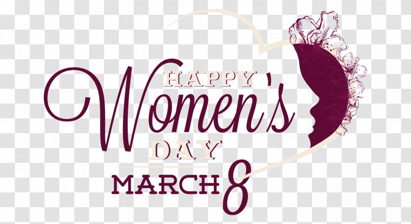 International Womens Day March 8 Woman - Purple Heart Women's 38 Font Design Transparent PNG
