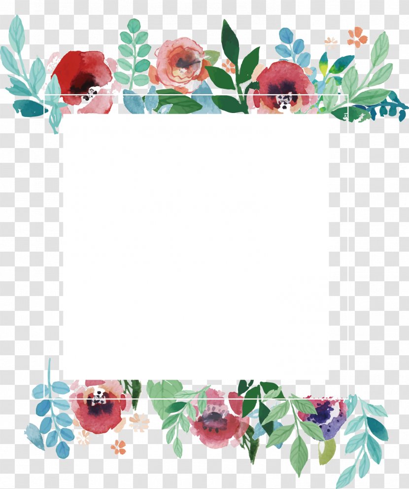 Wedding Invitation Flower Picture Frame - Rose Order - Watercolor Transparent PNG