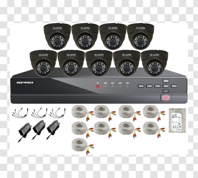 Closed-circuit Television Analog High Definition Digital Video Recorders IP Camera - Security - Cctv Dvr Kit Transparent PNG