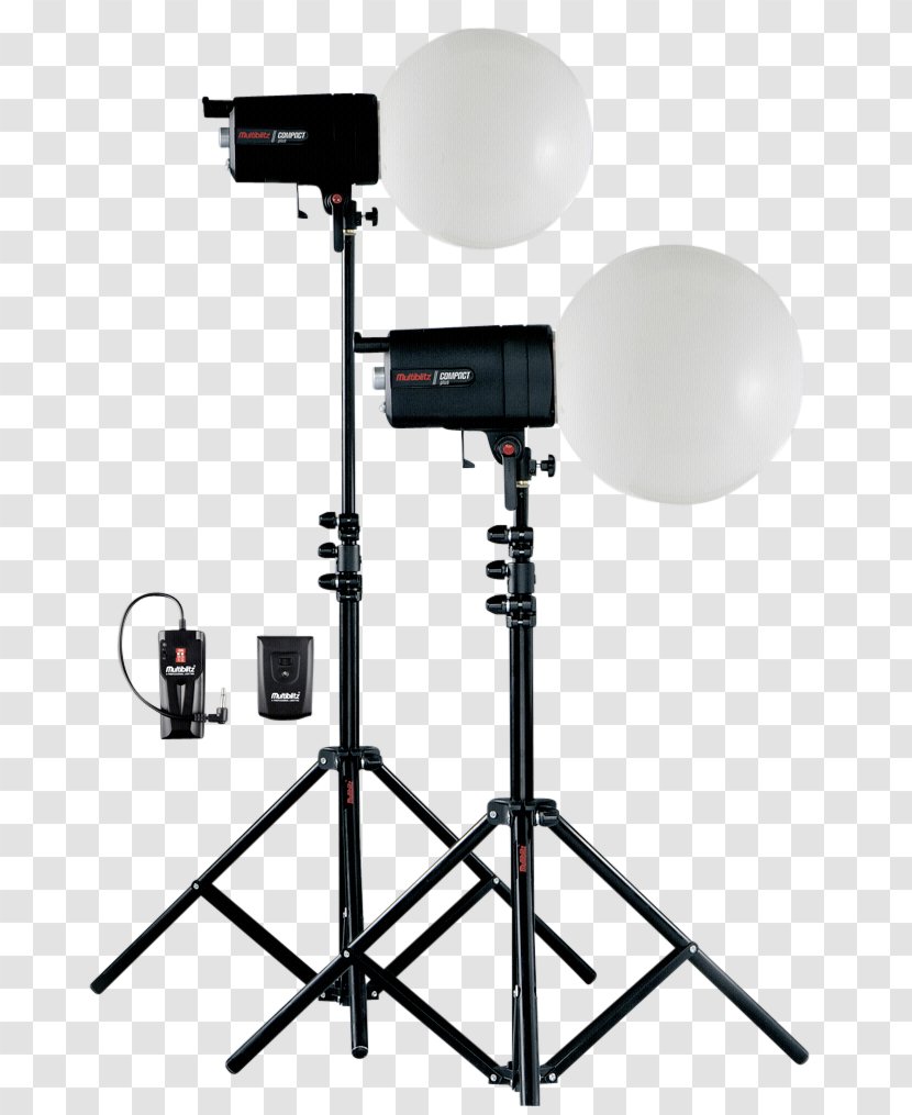Multiblitz Compact Plus Mk2 200Ws COMSTU 2 ND Photography MKII Studio Flash Double Kit Tube WT COMROW Lampen/Lamps Photographic - Velbon Ball Head - Lens Flare Transparent PNG