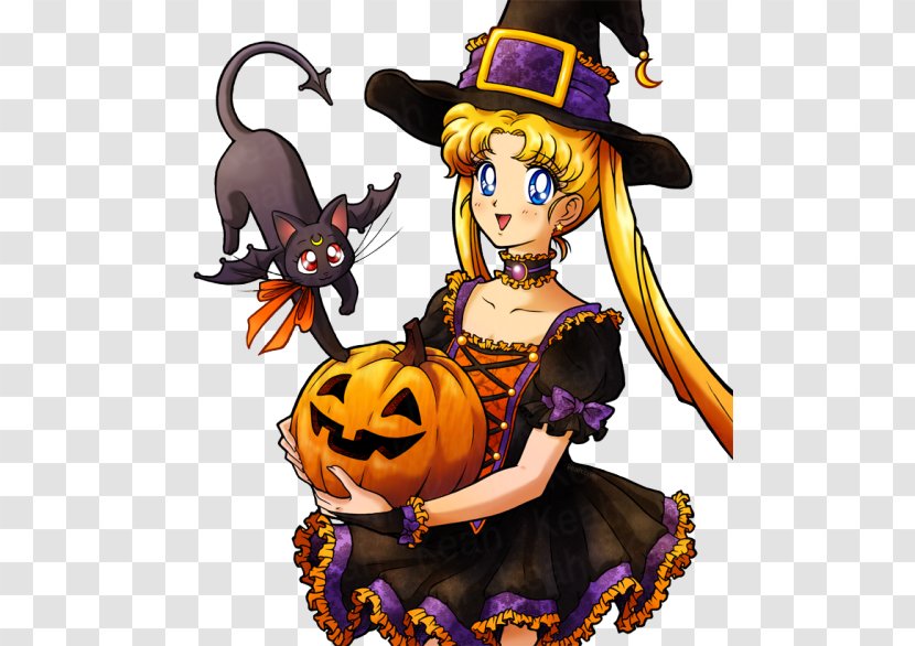 Sailor Moon Chibiusa Uranus Mercury Halloween - Fictional Character - Witch Transparent PNG