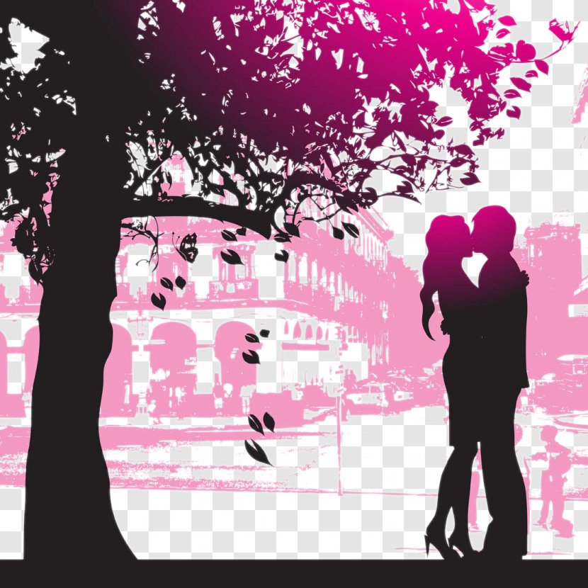 Silhouette Photography Illustration - Couple Or Trouble People Transparent PNG