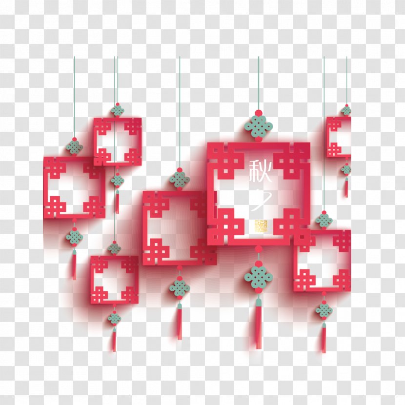 Papercutting Lantern Chinese New Year Mid-Autumn Festival - Christmas Ornament - Mid-flat Paper-cut Style Vector Transparent PNG