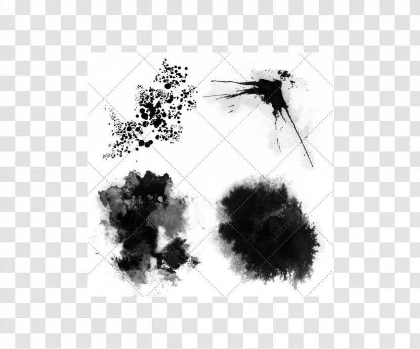 Brush Grunge Black And White - Ink Transparent PNG