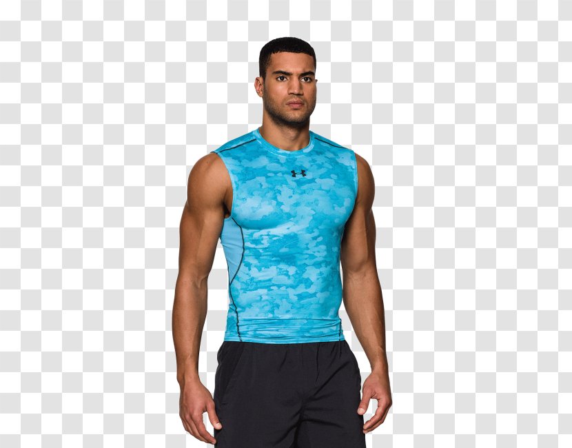 T-shirt Under Armour Sleeve Compression Garment - Aqua Transparent PNG