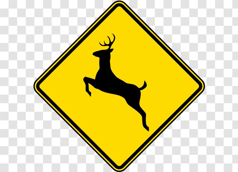 Deer Traffic Sign Warning Road - Silhouette Transparent PNG