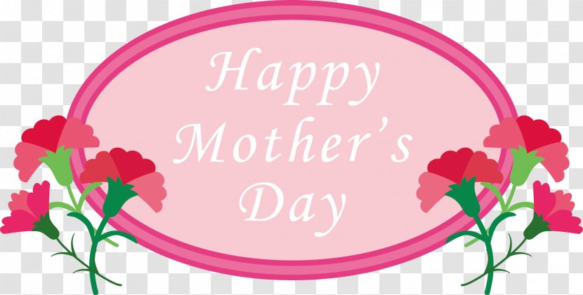 Happy Mothers Day With Carnation. - Silhouette - Pink Transparent PNG
