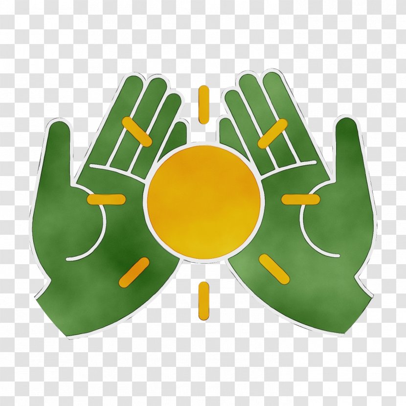 Watercolor Cartoon - Green - Glove Hand Transparent PNG