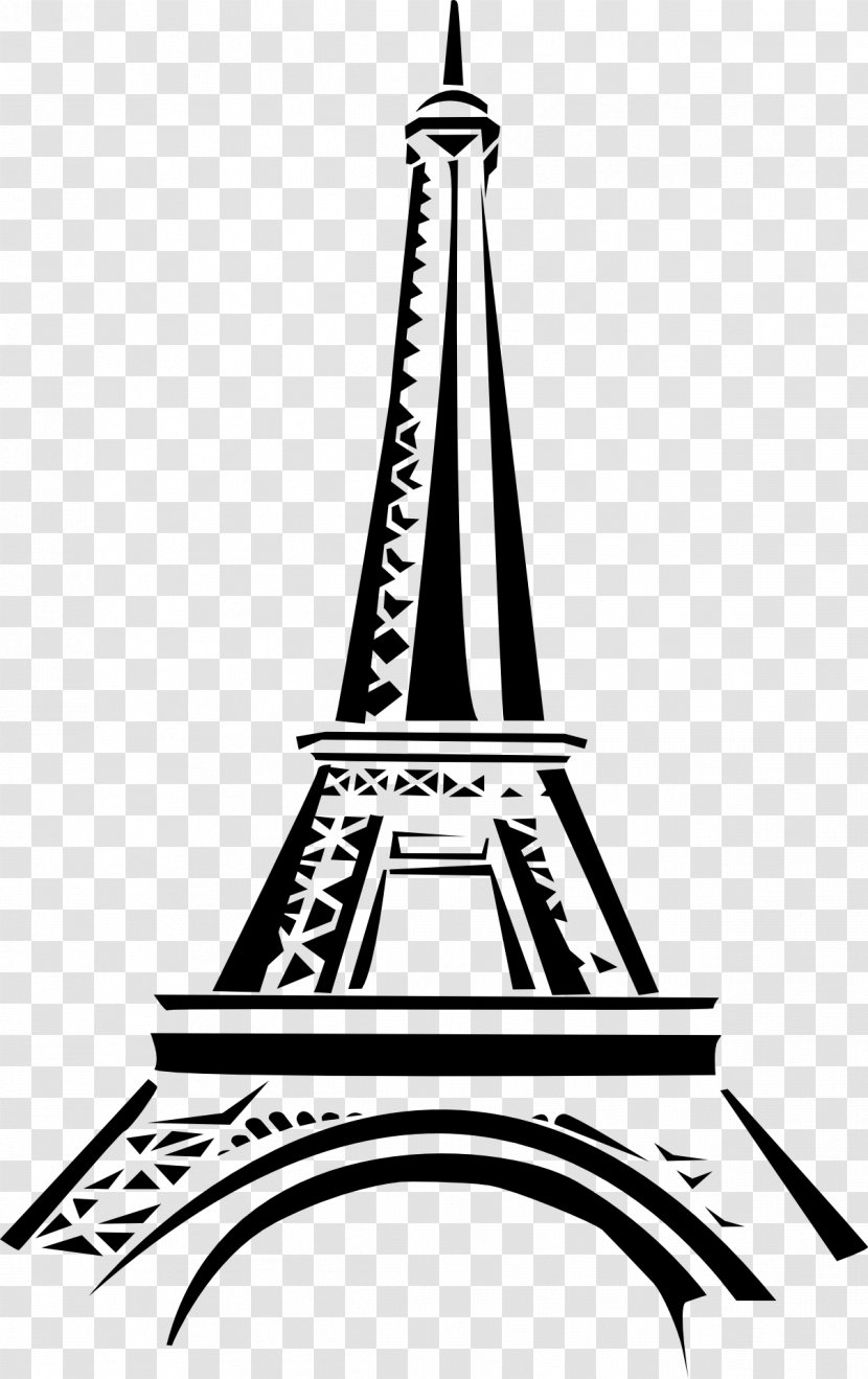 Eiffel Tower Champ De Mars Clip Art - Black And White Transparent PNG