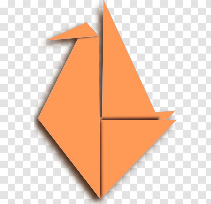 Paper Crane Bird Clip Art - Orange - Cartoon Origami Cranes Transparent PNG