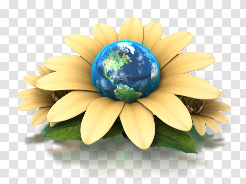 Earth Day Flower Human Impact On The Environment - Planet - Caring For Transparent PNG