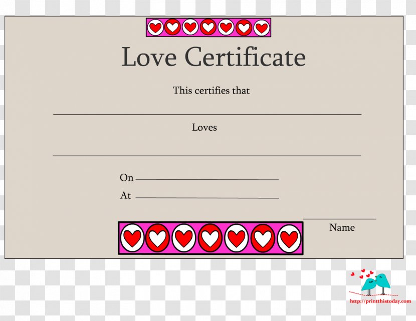 Template Love Romance Résumé Academic Certificate - Number - Certificado De Plantillas Transparent PNG