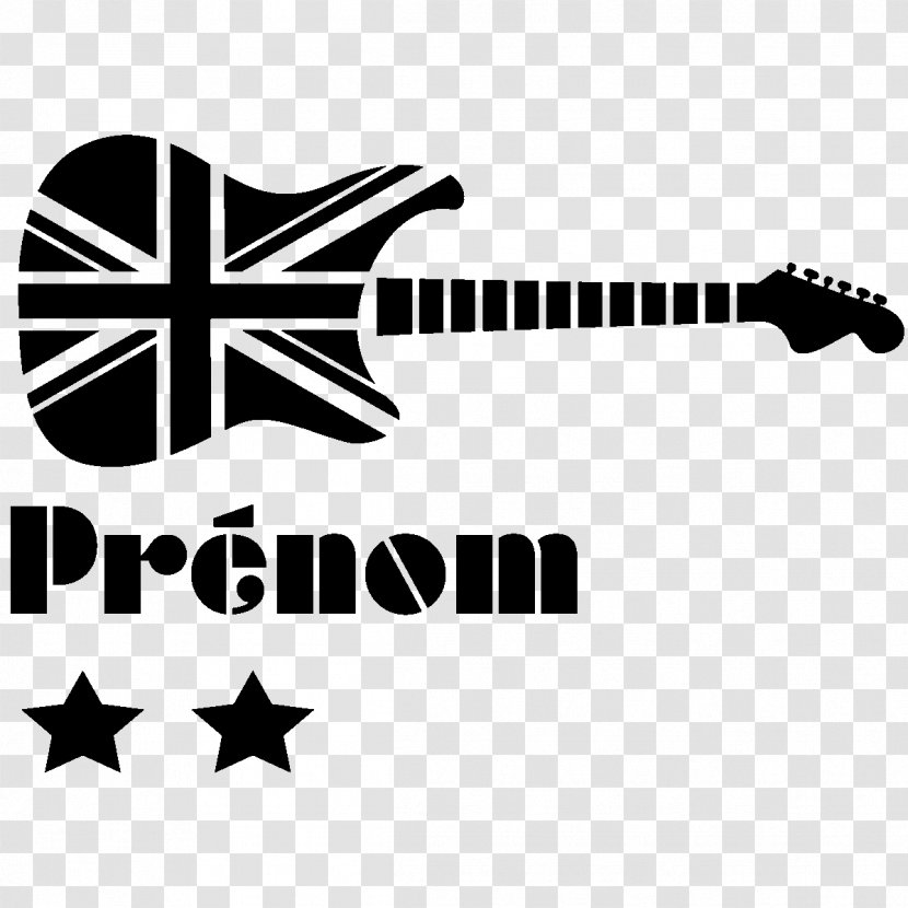 Electric Guitar Sticker Text Art - Cartoon Transparent PNG