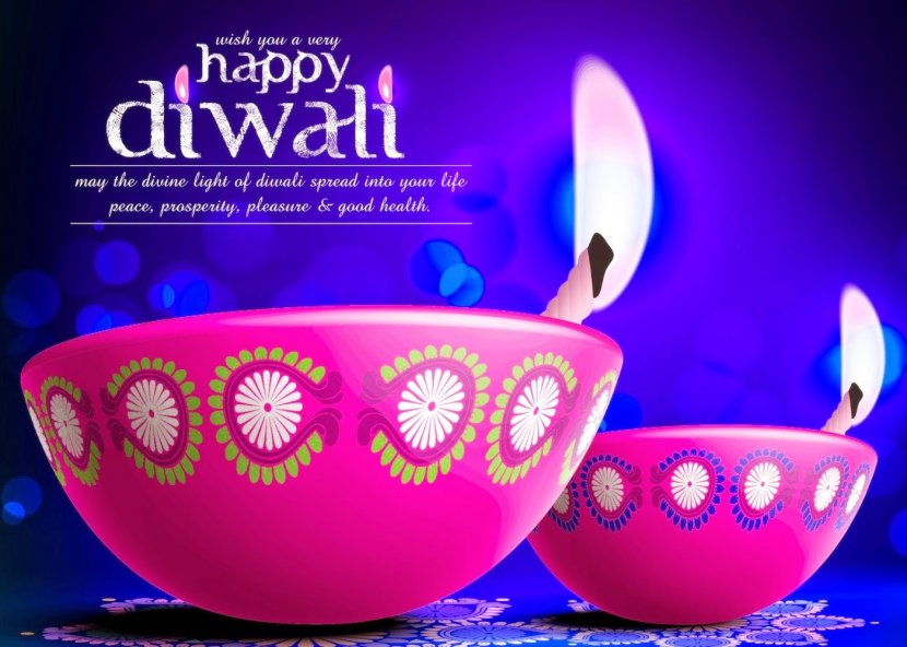 Diwali Happiness Wish Diya Greeting Transparent PNG