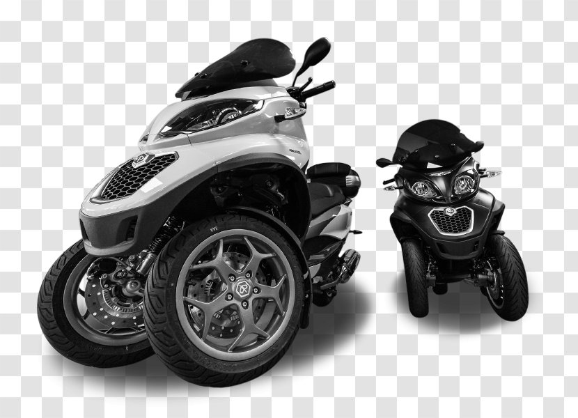 Scooter Piaggio Motorcycle Accessories Wheel - Black And White Transparent PNG