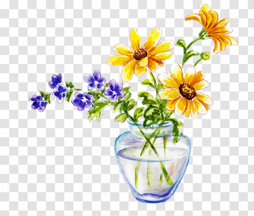 Stock Photography Vase Drawing - Oxeye Daisy Transparent PNG
