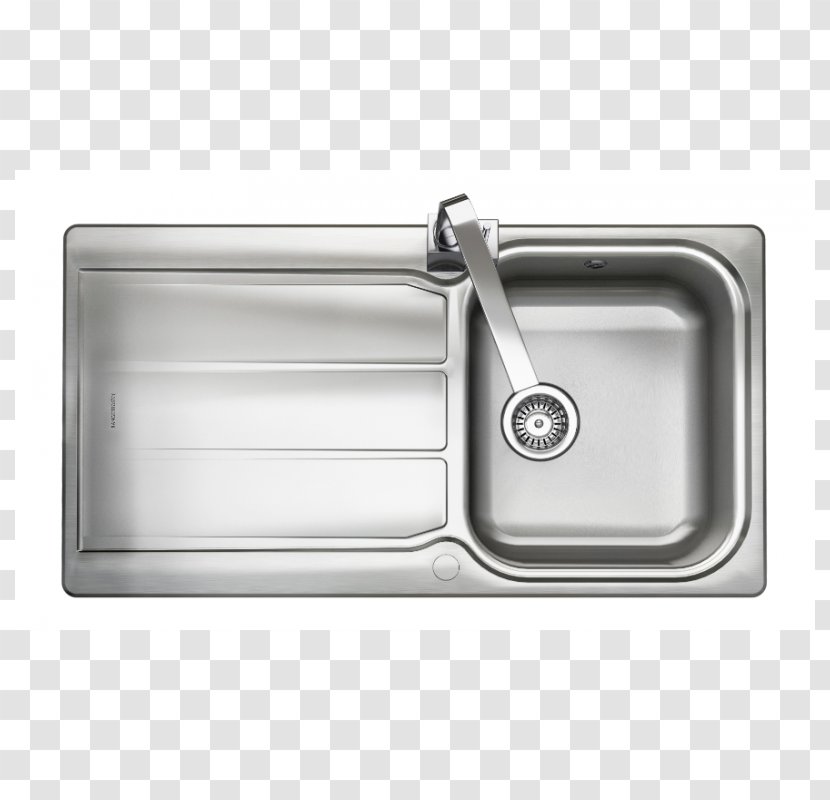 Sink Kitchen Bowl Stainless Steel Tap - Brushed Metal Transparent PNG