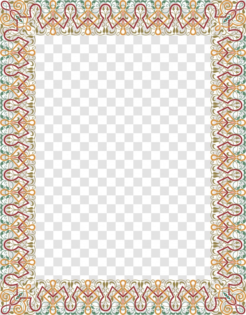 Borders And Frames Decorative Vintage Clothing Antique Clip Art - Islamic Border Transparent PNG