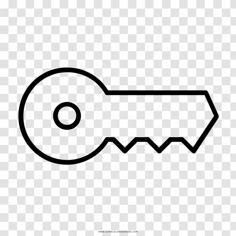 Drawing Coloring Book Key - Black And White Transparent PNG