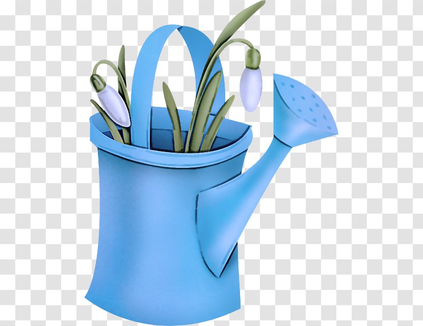 Blue Flowerpot Clip Art Flower Plant - Tulip - Watering Can Transparent PNG