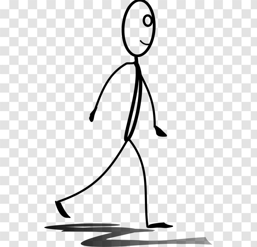 Stick Figure Walking Hiking Clip Art - Male - Running Man Transparent PNG