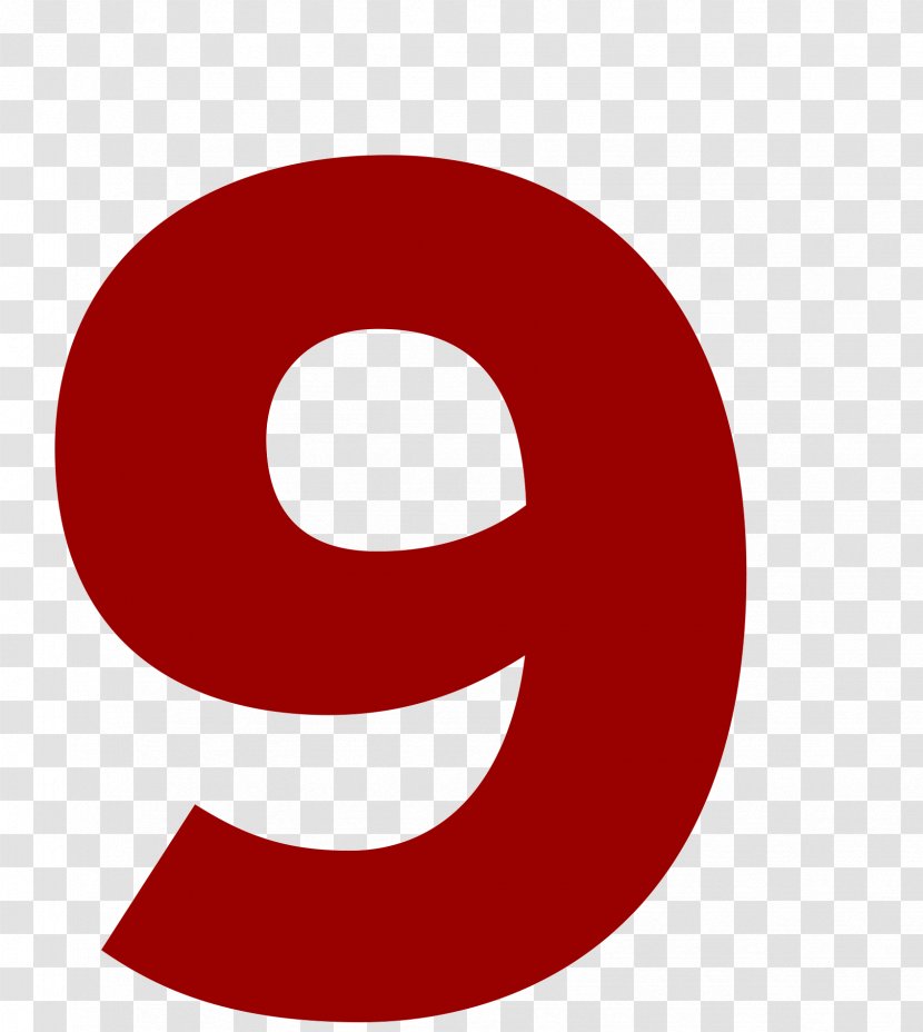 Number Logo Clip Art Brand Product Design - Red - Large 9 Transparent PNG